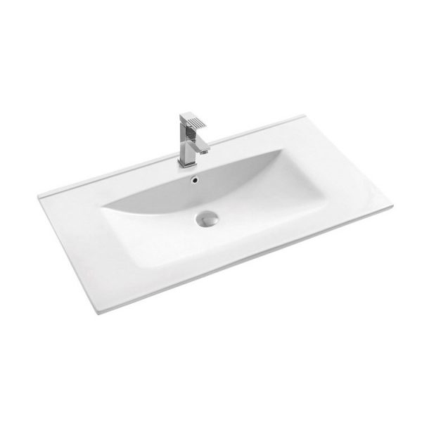 Ceramic Slim Cabinet Basin Modern Rectangle White Bathroom Vanities Thin Wash Basin Sink Lavandino Bagno
