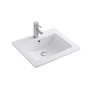 Thin-Edge Ceramic 53cm Inset Basin with Rectangular Bowl