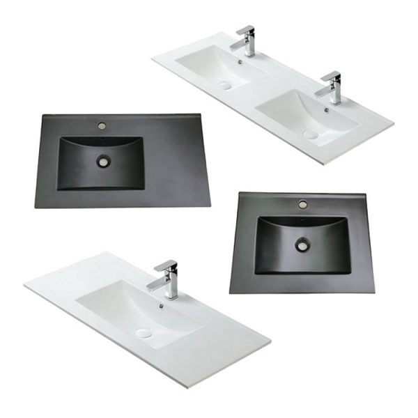 matte black ceramic thin basin