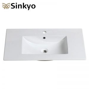 25" Single Bathroom Vanity Top in White and Black