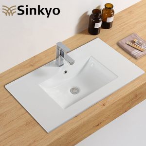Bathroom cabinet ceramic thin wash basin